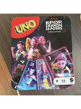 UNO Kpop Demon Hunters Card Game in A Decorative Tin For Kid, Adult & Family